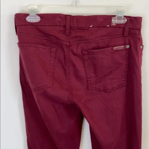 7 For All Mankind Burgundy Ankle Skinny Jean - Picture 10 of 11